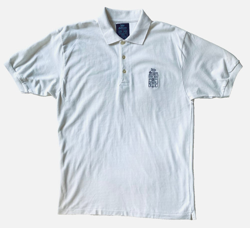 John Galliano, John Galliano 1980s Atelier‑exclusive Embroidered Polo — Vintage White —One Size