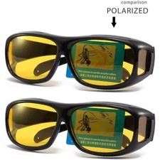 Night Driving Glasses Anti Glare Polarized Night Vision Fit Over for Men Women