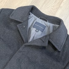 Banana Republic Wool Blend Coat Men Large Grey Button Up Jacket Cashmere