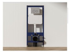 MEJE #038A In Wall Toilet Tank Carrier with Matt Black Color Dual- Flush Cistern