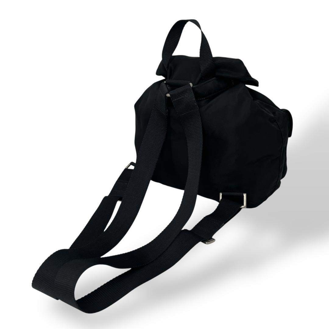 PRADA Mini Backpack Drawstring Black Tessuto Nylo… - image 5