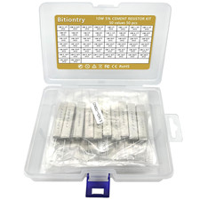 50 Values 50 Pieces Ceramic Cement Resistor KIT 10W Resistance 10 Watt ±5% Power