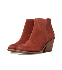 Sofft Tori Italian suede Women Booties chunky stacked heel Cinnamon Size 9.5 NEW
