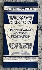 Vintage 1933 PA Motor Fed Service Gas Station Directory Gulf Oil Washington PA