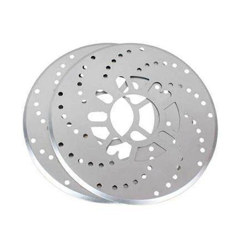 Cubierta de rotor de freno de disco de coche perforado en cruz de aluminio tono plateado rueda de 14"/más grande Foto 4 de 4