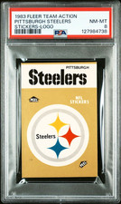 1983 Fleer Logo Stickers Pittsburgh Steelers PSA 8 NM- MINT (RARE: PSA Pop is 1)