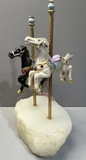 Vintage Don Demott Metal Stone Carousel Horse Sculpture 1985
