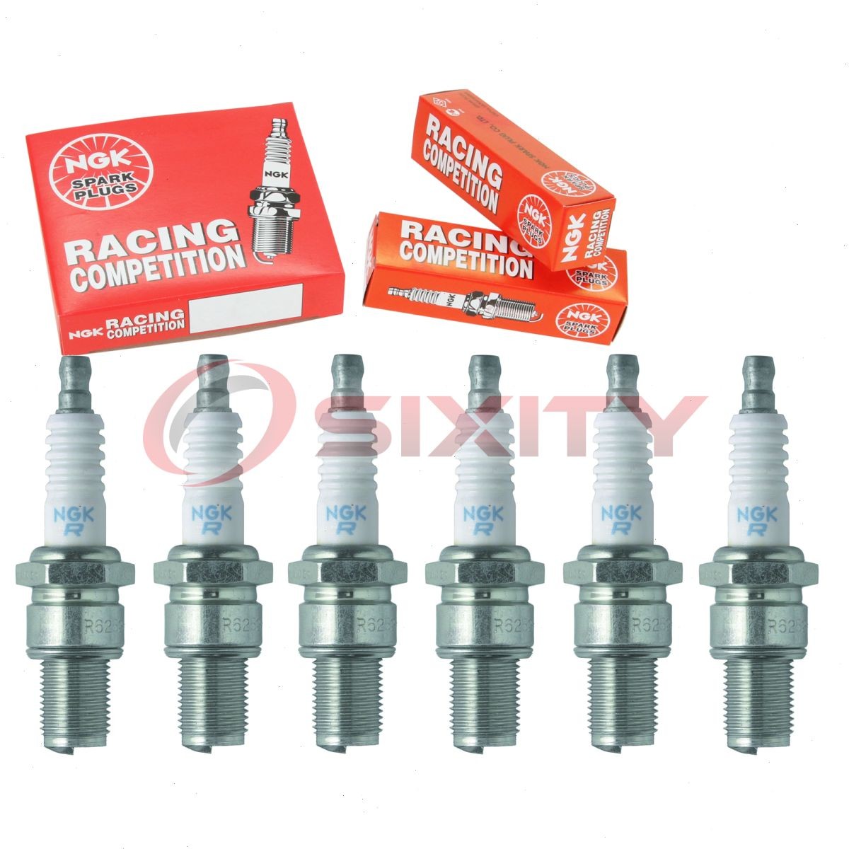6 pc NGK 2954 R6918B-9 Racing Spark Plugs for 92070-0010 Ignition Wire wv