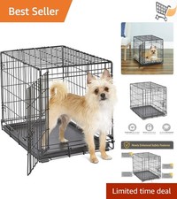 Dog Crate Metal 24-Inch Small Breed Lockable Collapsible Portable Secure