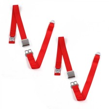 Jp Comanche 1985-1992 Airplane 2pt Red Lap Bucket Seat Belt Kit - 2 Belts Hot Jp Comanche 1985-1992 Airplane 2pt Red Lap Bucket Seat Belt Kit - 2 Belts Hot