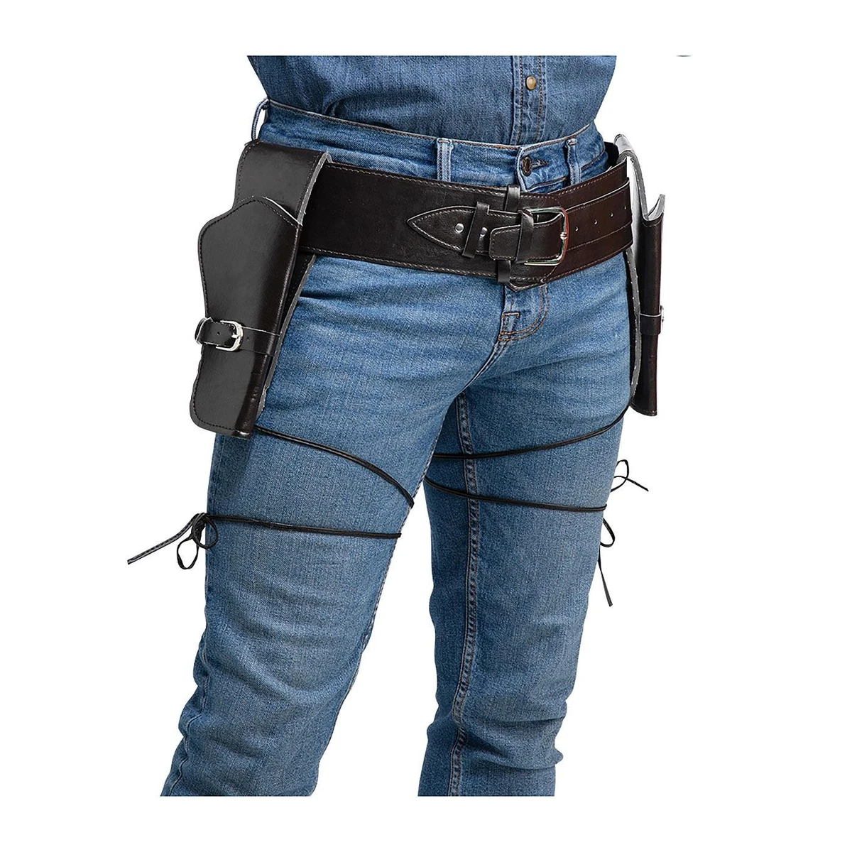 Holster de Cowboy Double Etuis – Simili Cuir – Déguisement