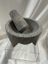 Mortero y mortero Molcajete de 6 pulgadas, piedra de lava mexicana
