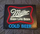 Vintage 1984 Miller High Life COLD BEER Light-Up Bar Sign Advertisement T8 Bulb