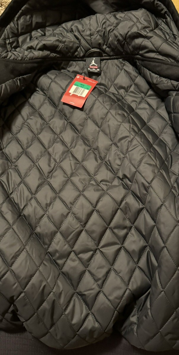 ジャケット・アウター Supreme Jordan Hooded Varsity Jacket Buy Supreme x Jordan Hooded Varsity Jacket 'Black' - FW15J4