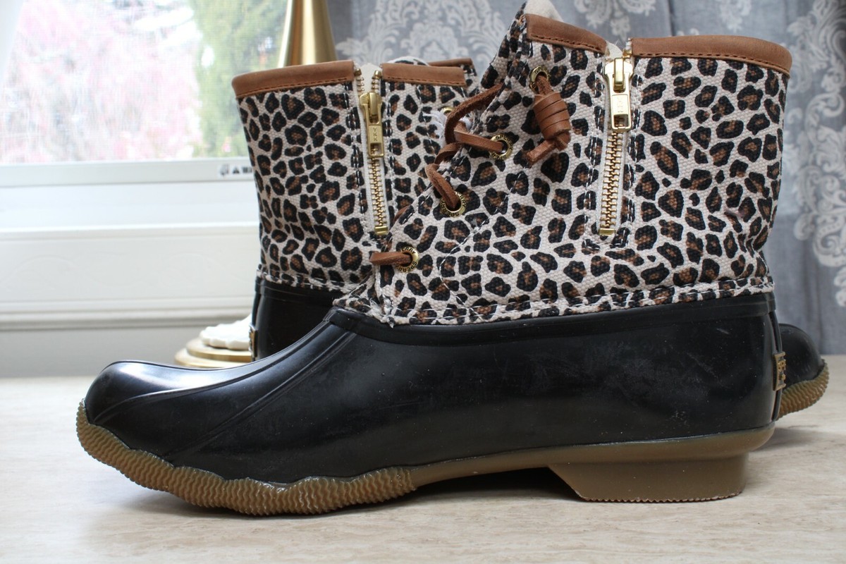 Rain Boots Duck Boots Cheetah Waterproof Shoes Sperry Women's