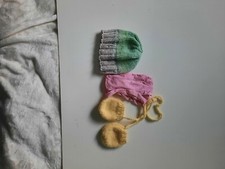 SET 3 OFF FOR GIRL CAP MITTLES TIGHTS 1 YEAR