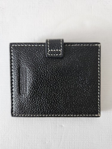 Tarjetero fotográfico de cuero negro Levenger para mujer ~ talla única NUEVO - Imagen 3 de 16