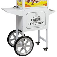 HAXRO Popcorn Cart 8oz Sleek and Stylish Designed Sturdy Wheels White Finish