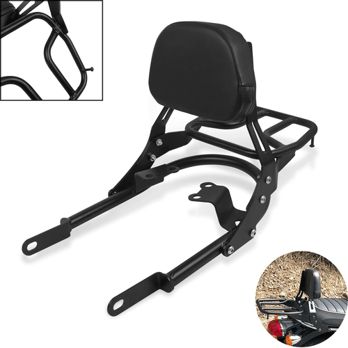 Backrest Sissy Bar Luggage Rack For Bonneville T120/Black 2016-2024 T100 2017-24 - Picture 2 of 7