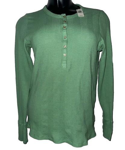 Top Aerie Thermal Henley donna grande L maglia waffle manica lunga bottoni Gorpcore - Foto 2 di 4