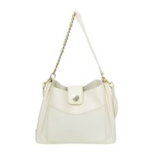 Steve Madden Womens Cream Satchel Crossbody  Shoulder Bag Purse Vegan Leather