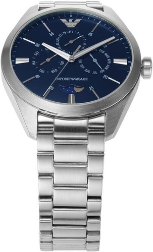 Emporio Armani AR11553 Herren Uhr Mondphase Analog 5ATM Edelstahl Silber - Bild 6 von 6