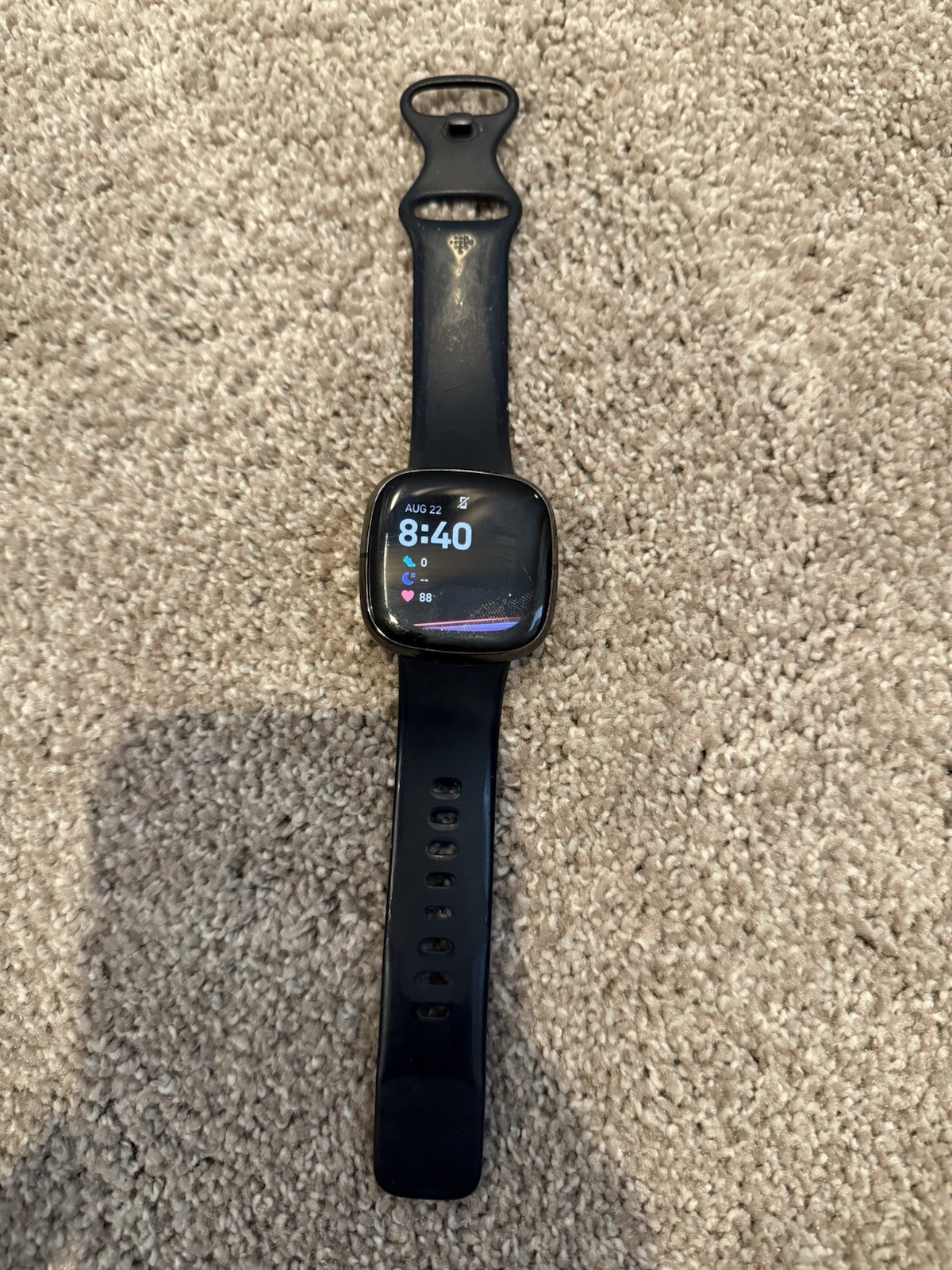 Fitbit Sense Smartwatch Heart Health Stress Management Fitness Tracker in Black-image