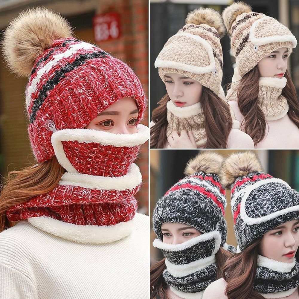 APL Protezione orecchie ispessimento più berretto in maglia cappelli invernali orecchio berretto sci maschera cappello