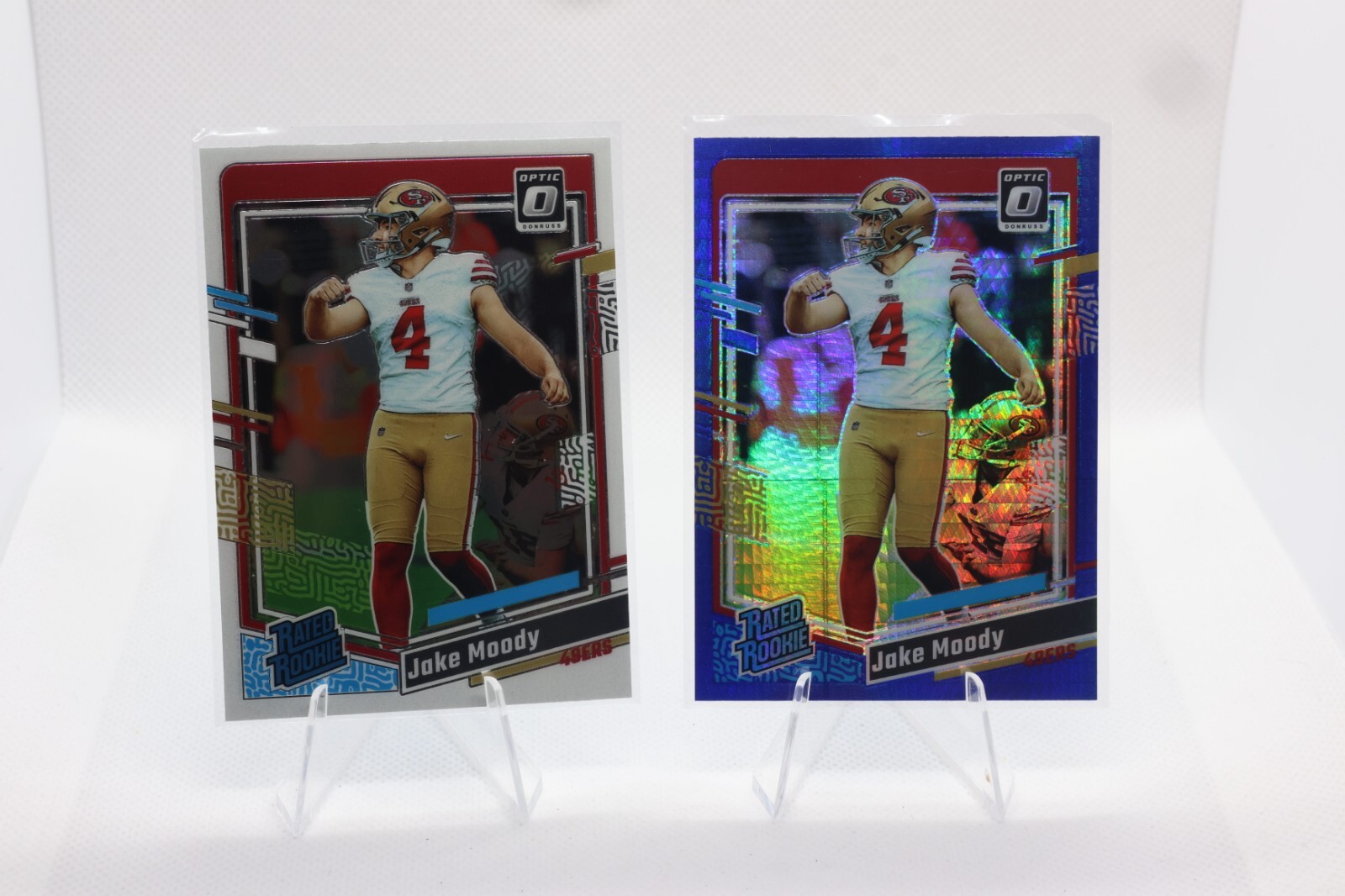 Jake Moody 2023 Donruss Optic Blue Hyper Rated Rookie 49ers RC #289