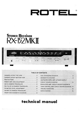 Service Manual-Anleitung für Rotel RX-152 MK2 