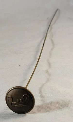 Antique Civil War Confederate Script I Infantry Button Hat Pin Campbell