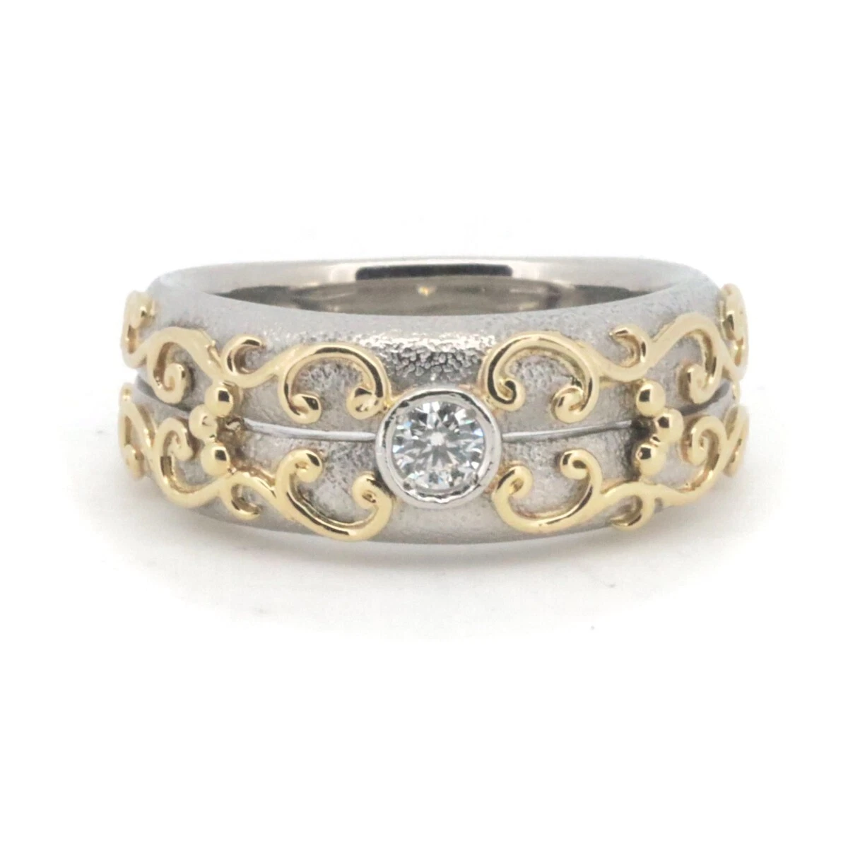 Yumiko Yamazaki Diamond Ring 6.75 (US Size) 0.108ct 18K Yellow Gold/PT900