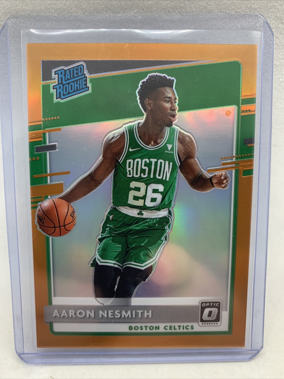 Aaron Nesmith 2020-21 Donruss Optic RATED ROOKIE Orange Holo SP #163/199 Celtics