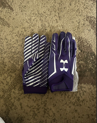 NFL issued purple under armor skill position football gloves Size: XL
