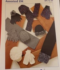 Stylecraft Knitting Pattern 8078 Assorted DK Scarves Hats Gloves Mittens