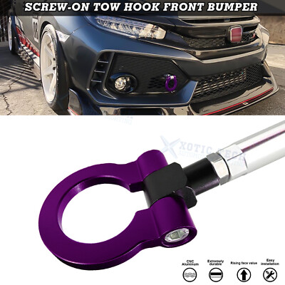Front Bumper Purple JDM Track Racing Style Tow Hook For Honda Fit