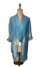 ZARA floral Blue Asian  Kimono Robe Bloggers ...