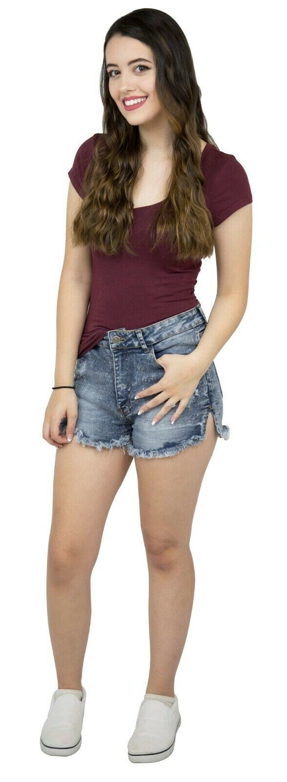 Womens Stretchy Ripped Denim Shorts Boyfriend Casual Hot Hig