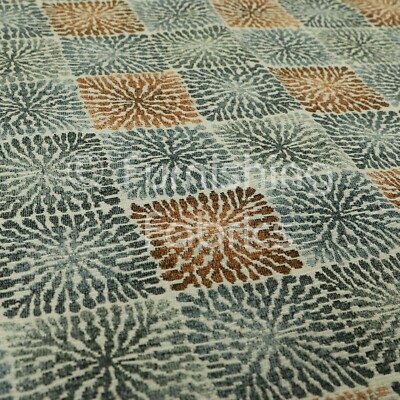 Neu Blau Orange Symmetrie Geometrisches Muster Material Einrichtung Polsterstoff