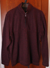 Men's Van Heusen Flex Burgundy 1/4 Zip Pullover Sweater Size L