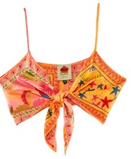 FARM Rio Mixed Scarves Crop Top Size S