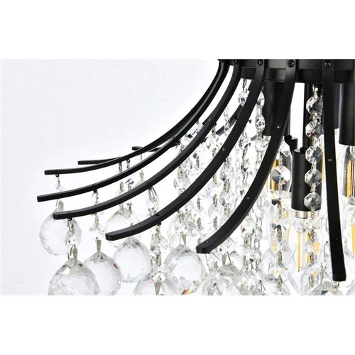 Elegant Lighting Toureg 19" Metal and Crystal Flush Mount in Black - Picture 7 of 8