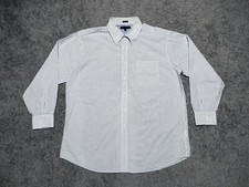 Tommy Hilfiger White Blue Plaid Long Sleeve Button-up Dress Shirt Mens XL 17.5