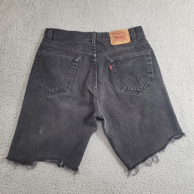 Vintage Levi's Jean Cutoff Shorts Mens 32 Black 505 Denim Jorts