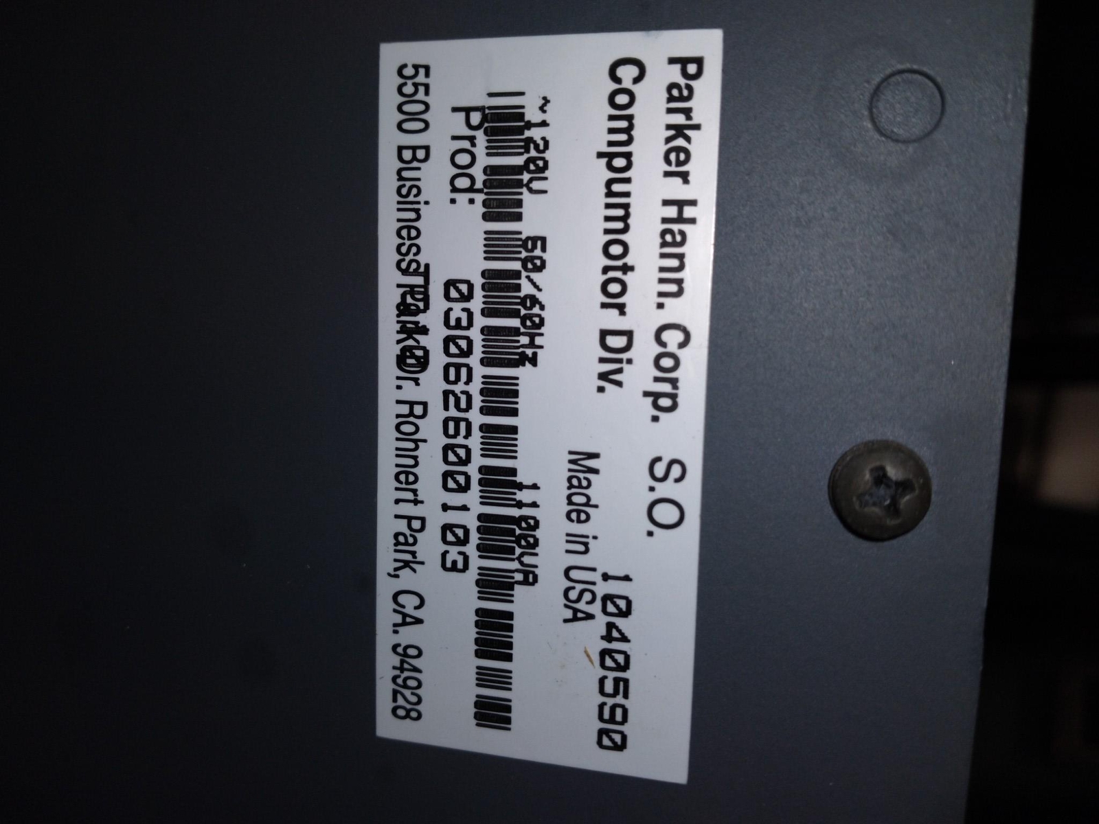 PARKER HANN. TQ10 1040590 120V 50/60HZ 1100VA