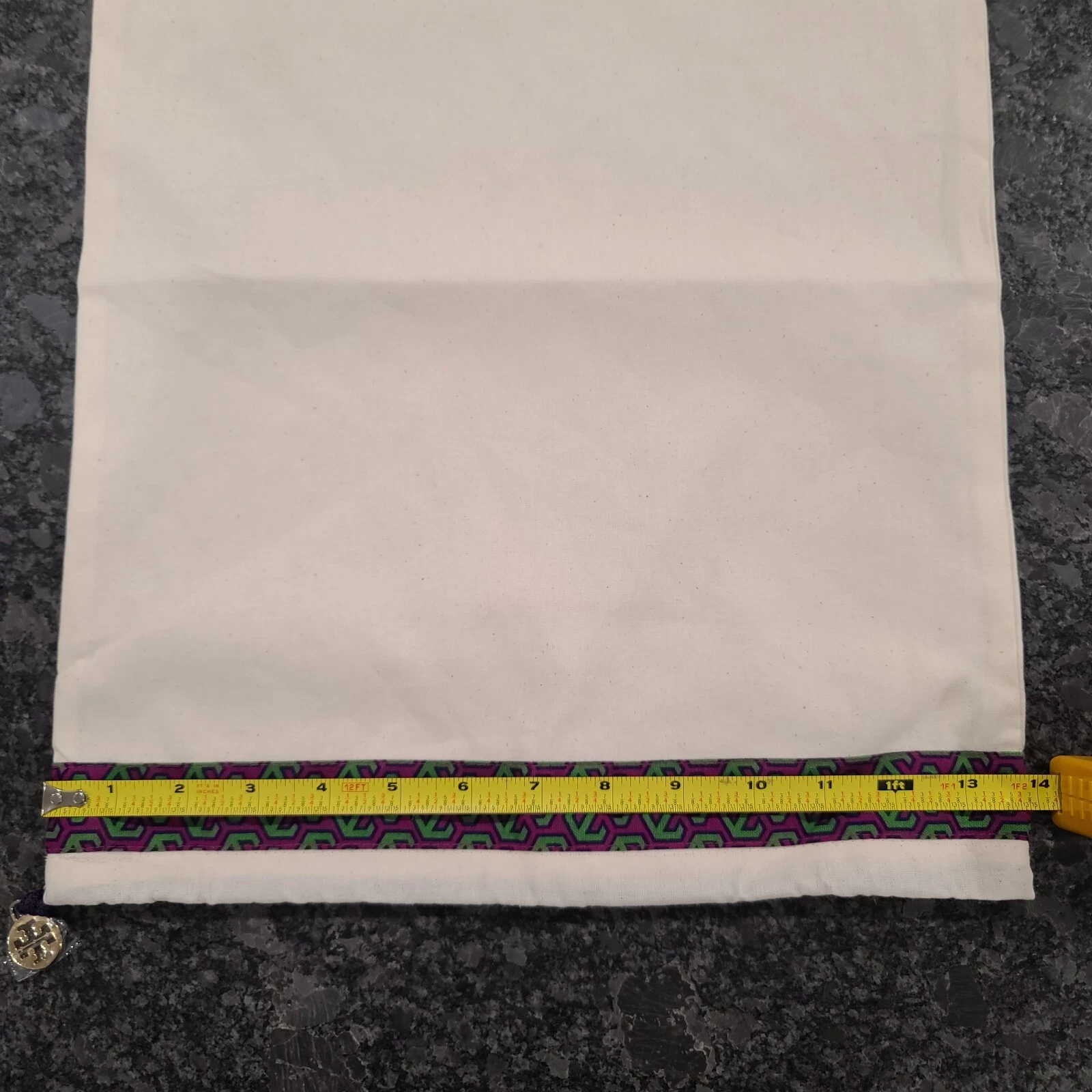 NUOVO Tory Burch Panno Polvere Sacchetto Coulisse Logo Charm 18" x 14" Borsa da Viaggio