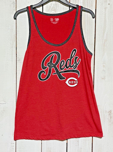CINCINNATI REDS WOMENS CAMPUS LIFESTYLE RED & BLACK TANK TOP SIZE LARGE ...