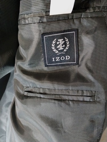 IZOD Blazer Mens 42R Gray Suit Jacket Sport Coat Single Breasted Polyester - Picture 9 of 12