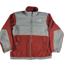The North Face Jacket Youth Girls L 14-16 Denali Fleece Full Zip Gray Orange