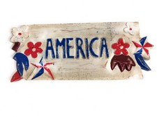 Texas Americana Sign w/ Aloha - Hand Carved 12" | #dpt530630